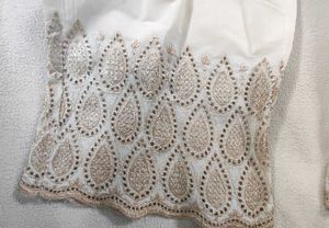 Cream And Gold XXL Palazzo With Cutwork