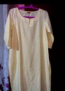 W Yellow Shimmer Kurta