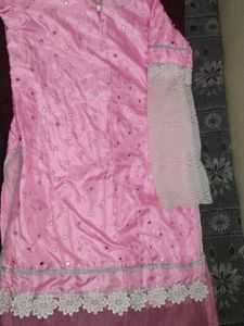 Unique Party Wear Pink Kurta