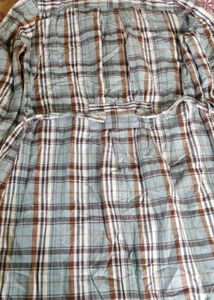 Blue Plaid Long Sleeve Top