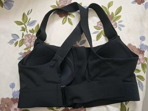 Black Zip-Front Sports Bra