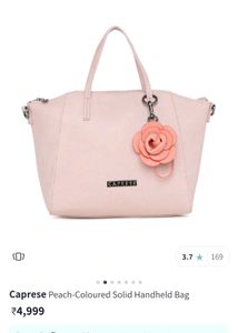 Caprese Peach-Coloured Solid Handheld Bag