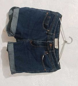 Denim Roll-Cuff Shorts