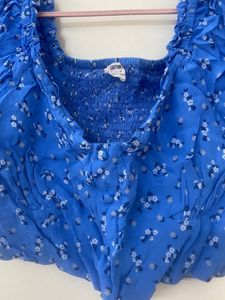 Blue Women Crop Top