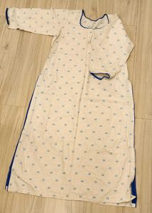 Blue And Off White Kurti