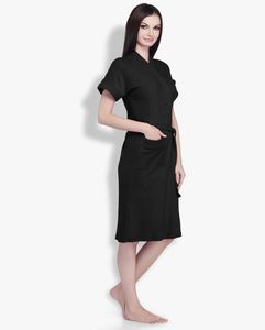 Black  Bath Robe For Women