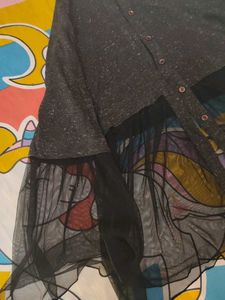 black shirt net top