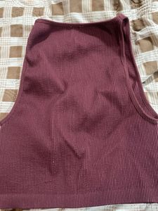 Burgundy Sleeveless Crop Top