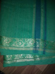 Cyan Saree With Blouse