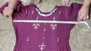 Purple Embroidery Kurti