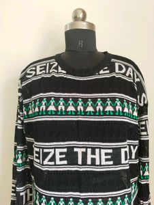 plus size Striped Long Sleeve Top