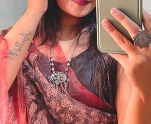 Black Transparent Printed Saree
