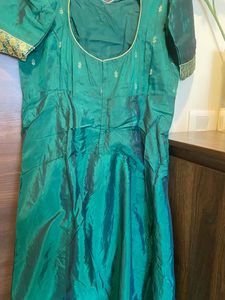 Green Silk Anaarkali kurta