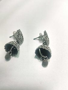 Silver Jhumka Earrings