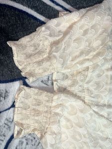 Elegant White Patterned Top