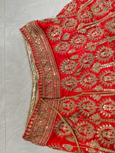 Red &amp; Gold Sequin Customized Bridal Lehenga Set