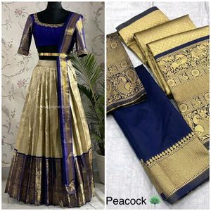 Beautiful colour combination half sarees