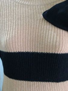 Striped Knit Dress w/ Bow