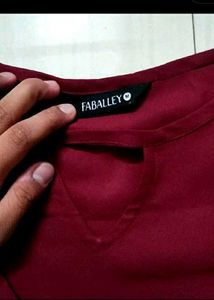 Maroon Flare Sleeve Top For Women