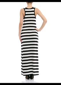 A Line Black And White Dress