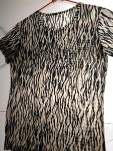 Zebra Print Sheer Top