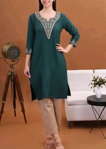 Round Neck Kurta Set For Women