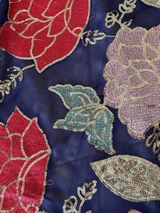 y2k Sequins Embroidered floral Saree