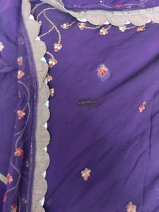Purple Embroidered Saree