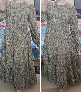 BROWN FLORAL MAXI DRESS