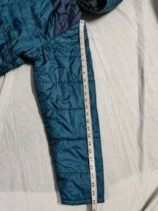 Teal Blue Quilted Puffer Jacket