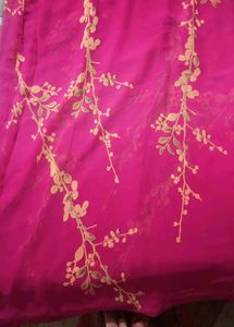 Dark Rani  Georgette Saree