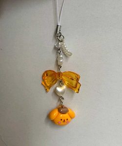 Pompompurin Yellow Bow Kawaii Phone Charm 🎀🍮💛