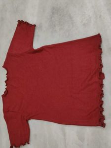 Maroon Fitted Top