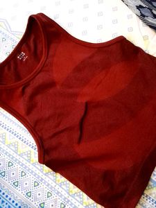 Maroon Racerback Crop Top