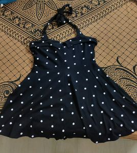 Black Sexy party Dress. Mini Dress. Polka Dots