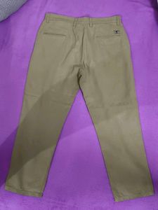 Men's Khaki Straight Leg Trousers