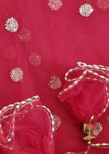 Red &amp; Gold Decorative Dupatta