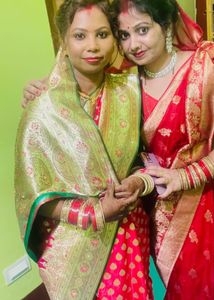 Gorgeous Green &amp; Pink Banarasi Silk Saree