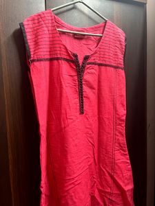 Sleeveless Printed A-line Kurti