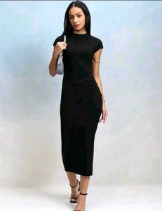 Elegant Black Midi Dress