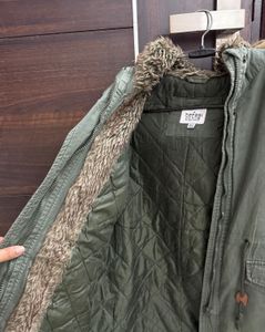 Stylish Faux Fur Hooded Jacket