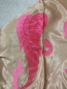 Full Embroidery Gold N Peach Dupatta