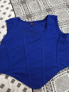 Blue Corset Tank Top