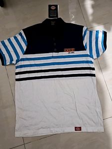 New Collar Stripe Cotton Tee