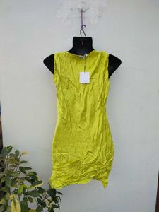Zara Metalic Shine Silky Dress