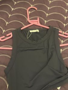 ZARA Seamless Grey Crop Tank Top - Size S