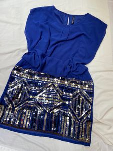 Blue Sequins Dress