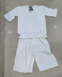 White T-Shirt & Shorts Set