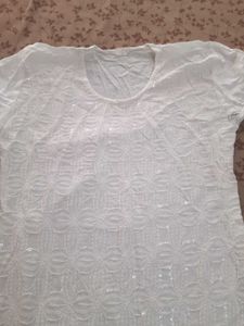 White Kurta Beautifull