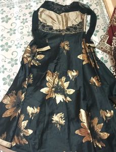 Elegant Black & Gold Floral Dress